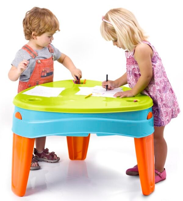 Play table filled with 50 different coloured blocks - Image 3