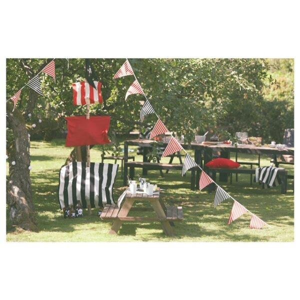 Dark Stained Wood Picnic tables (seats 6 kids)